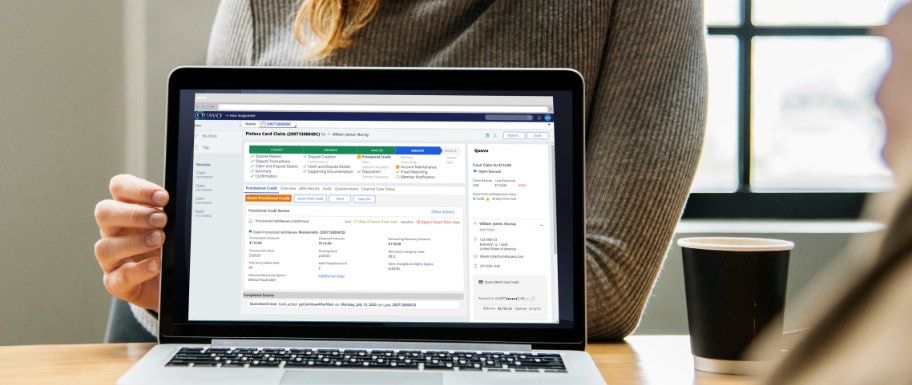 Laptop showing QFD Automated Dispute Management Software