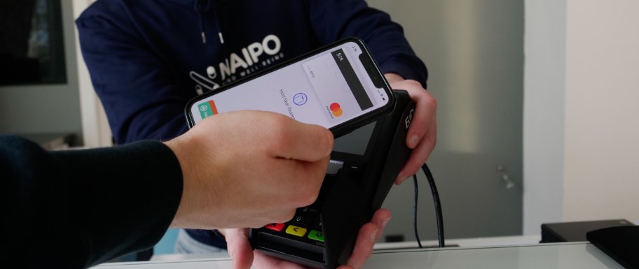 Contactless payment using smartphone.